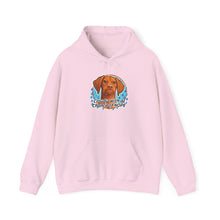 Load image into Gallery viewer, 'Cloudy With A Chance Of NOPE' Vizsla Dog Portrait Hoodie