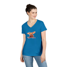 Load image into Gallery viewer, Cute Vizsla Illustration Ladies V-Neck T-Shirt