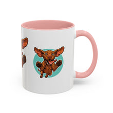 Load image into Gallery viewer, Happy Vizsla Coffee Mug – Cute Jumping V Puppy Accent Mug 11oz
