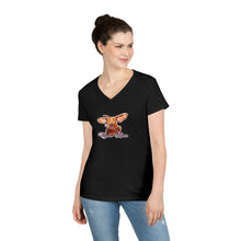 Load image into Gallery viewer, Cute Vizsla Illustration Ladies V-Neck T-Shirt