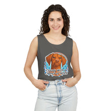 Load image into Gallery viewer, Cloudy With a Chance of Nope Dog Tank Top | Vizsla vs Rain Illustration