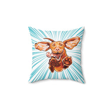 Load image into Gallery viewer, Happy Vizsla Dog Puppy - 14" x 14" Spun Polyester Square Pillow