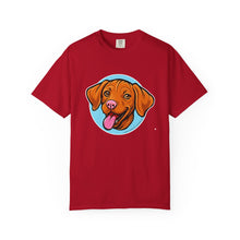 Load image into Gallery viewer, Smiling Happy Vizsla Puppy Lover T-shirt, Unisex Pet Apparel, Gift for Vizsla Owners, Fun V T-Shirt, Casual Wear for Vizsla Dog Dad