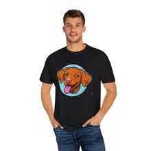 Load image into Gallery viewer, Smiling Happy Vizsla Puppy Lover T-shirt, Unisex Pet Apparel, Gift for Vizsla Owners, Fun V T-Shirt, Casual Wear for Vizsla Dog Dad