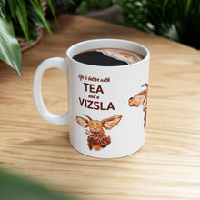 Load image into Gallery viewer, Vizsla Lover Mug - Cute Tongue-Out Hungarian Vizsla Dog Ceramic Tea and Coffee Cup (11oz/15oz)