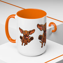 Load image into Gallery viewer, Happy Jumping Vizsla Mug | Accent Coffee Mug 11oz 15oz