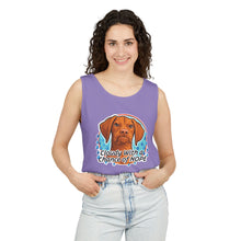 Load image into Gallery viewer, Cloudy With a Chance of Nope Dog Tank Top | Vizsla vs Rain Illustration
