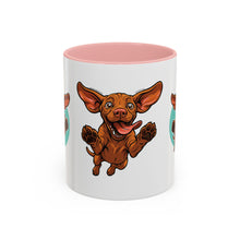 Load image into Gallery viewer, Happy Vizsla Coffee Mug – Cute Jumping V Puppy Accent Mug 11oz