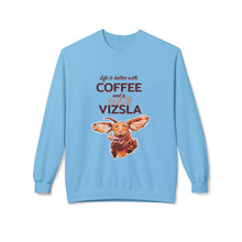 Load image into Gallery viewer, Life Is Better With Coffee and Vizsla Sweatshirt | Vizsla Dog Coffee Design