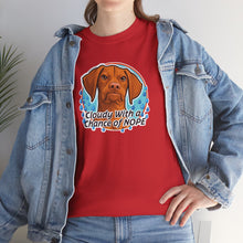 Load image into Gallery viewer, Cloudy with a Chance of Nope Dog Tee | Cute Vizsla Weather Graphic