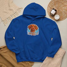 Load image into Gallery viewer, 'Cloudy With A Chance Of NOPE' Vizsla Dog Portrait Hoodie