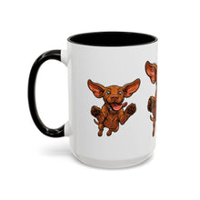 Load image into Gallery viewer, Happy Jumping Vizsla Mug | Accent Coffee Mug 11oz 15oz