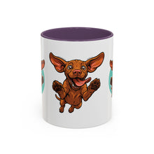 Load image into Gallery viewer, Happy Vizsla Coffee Mug – Cute Jumping V Puppy Accent Mug 11oz