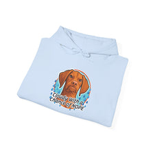 Load image into Gallery viewer, 'Cloudy With A Chance Of NOPE' Vizsla Dog Portrait Hoodie