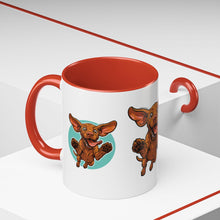 Load image into Gallery viewer, Happy Vizsla Coffee Mug – Cute Jumping V Puppy Accent Mug 11oz