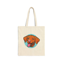 Load image into Gallery viewer, Cute Vizsla Puppy Face Graphic Cotton Canvas Tote Bag, Vizsla Dog Lover Gift, Reusable Shopping Bag, Eco-Friendly Tote, Dog Mom Accessory