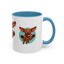 Load image into Gallery viewer, Happy Vizsla Coffee Mug – Cute Jumping V Puppy Accent Mug 11oz