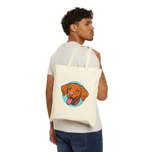 Load image into Gallery viewer, Cute Vizsla Puppy Face Graphic Cotton Canvas Tote Bag, Vizsla Dog Lover Gift, Reusable Shopping Bag, Eco-Friendly Tote, Dog Mom Accessory