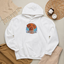 Load image into Gallery viewer, 'Cloudy With A Chance Of NOPE' Vizsla Dog Portrait Hoodie