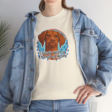 Load image into Gallery viewer, Cloudy with a Chance of Nope Dog Tee | Cute Vizsla Weather Graphic