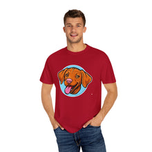 Load image into Gallery viewer, Smiling Happy Vizsla Puppy Lover T-shirt, Unisex Pet Apparel, Gift for Vizsla Owners, Fun V T-Shirt, Casual Wear for Vizsla Dog Dad