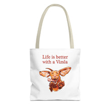 Load image into Gallery viewer, Life is Better with a Vizsla Tote Bag | Dog Lover Puppy Illustration