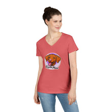 Load image into Gallery viewer, V-Neck T-Shirt Hungarian Vizsla Mom Gift - Perfect for the Vizsla Puppy and Dog Lover