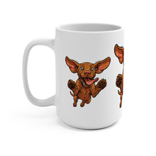 Load image into Gallery viewer, Happy Jumping Vizsla Dog Mug | Cute V Puppy Illustration, Ceramic 15oz
