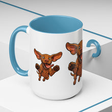 Load image into Gallery viewer, Happy Jumping Vizsla Mug | Accent Coffee Mug 11oz 15oz