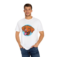 Load image into Gallery viewer, Smiling Happy Vizsla Puppy Lover T-shirt, Unisex Pet Apparel, Gift for Vizsla Owners, Fun V T-Shirt, Casual Wear for Vizsla Dog Dad