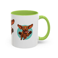 Load image into Gallery viewer, Happy Vizsla Coffee Mug – Cute Jumping V Puppy Accent Mug 11oz