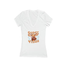 Load image into Gallery viewer, Super Vizsla Dog Women's Jersey Short Sleeve Deep V-Neck Tee