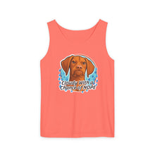 Load image into Gallery viewer, Cloudy With a Chance of Nope Dog Tank Top | Vizsla vs Rain Illustration