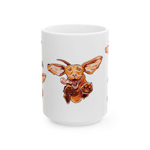 Load image into Gallery viewer, Vizsla Lover Mug - Cute Tongue-Out Hungarian Vizsla Dog Ceramic Tea and Coffee Cup (11oz/15oz)