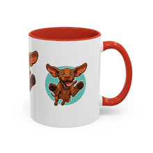 Load image into Gallery viewer, Happy Vizsla Coffee Mug – Cute Jumping V Puppy Accent Mug 11oz
