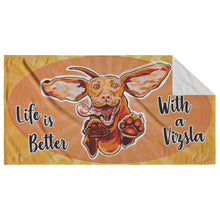 Load image into Gallery viewer, Life is Better With a Vizsla! Soft and Vibrant Beach Towel