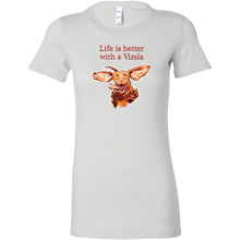 Load image into Gallery viewer, Life is better with a Vizsla - Womens shirt featuring original Hungarian Vizsla artwork