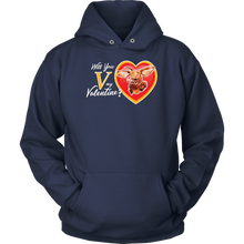 Load image into Gallery viewer, Will You V My Valentine? Super Vizsla Unisex Hoodie