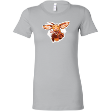 Load image into Gallery viewer, a light grey Bella women's t-shirt with the original super vizsla dog design
