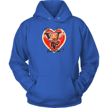 Load image into Gallery viewer, Will You V My Valentine? Super Vizsla Unisex Hoodie <3