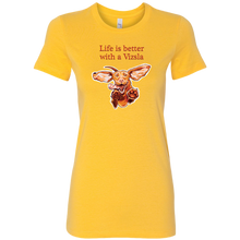 Load image into Gallery viewer, Life is better with a Vizsla - Womens shirt featuring original Hungarian Vizsla artwork