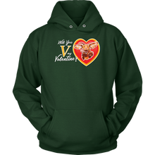 Load image into Gallery viewer, Will You V My Valentine? Super Vizsla Unisex Hoodie