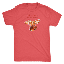Load image into Gallery viewer, Life is better with a Vizsla - Mens Triblend T-shirt for Hungarian Vizsla dog lovers