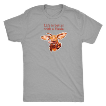 Load image into Gallery viewer, Life is better with a Vizsla - Mens Triblend T-shirt for Hungarian Vizsla dog lovers
