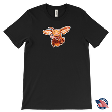 Load image into Gallery viewer, Original Super Vizsla design on the front of a men&#39;s black t-shirt made in the USA
