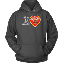 Load image into Gallery viewer, Will You V My Valentine? Super Vizsla Unisex Hoodie