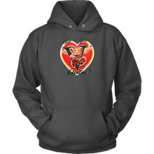 Load image into Gallery viewer, Will You V My Valentine? Super Vizsla Unisex Hoodie <3