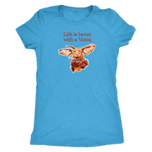 Load image into Gallery viewer, Life is better with a Vizsla - Womens Triblend T-shirt for Hungarian Vizsla dog lovers