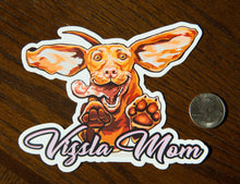 Load image into Gallery viewer, Happy playing and jumping Hungarian Vizsla Mom dog puppy decal gift