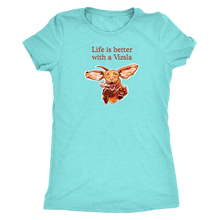 Load image into Gallery viewer, Life is better with a Vizsla - Womens Triblend T-shirt for Hungarian Vizsla dog lovers
